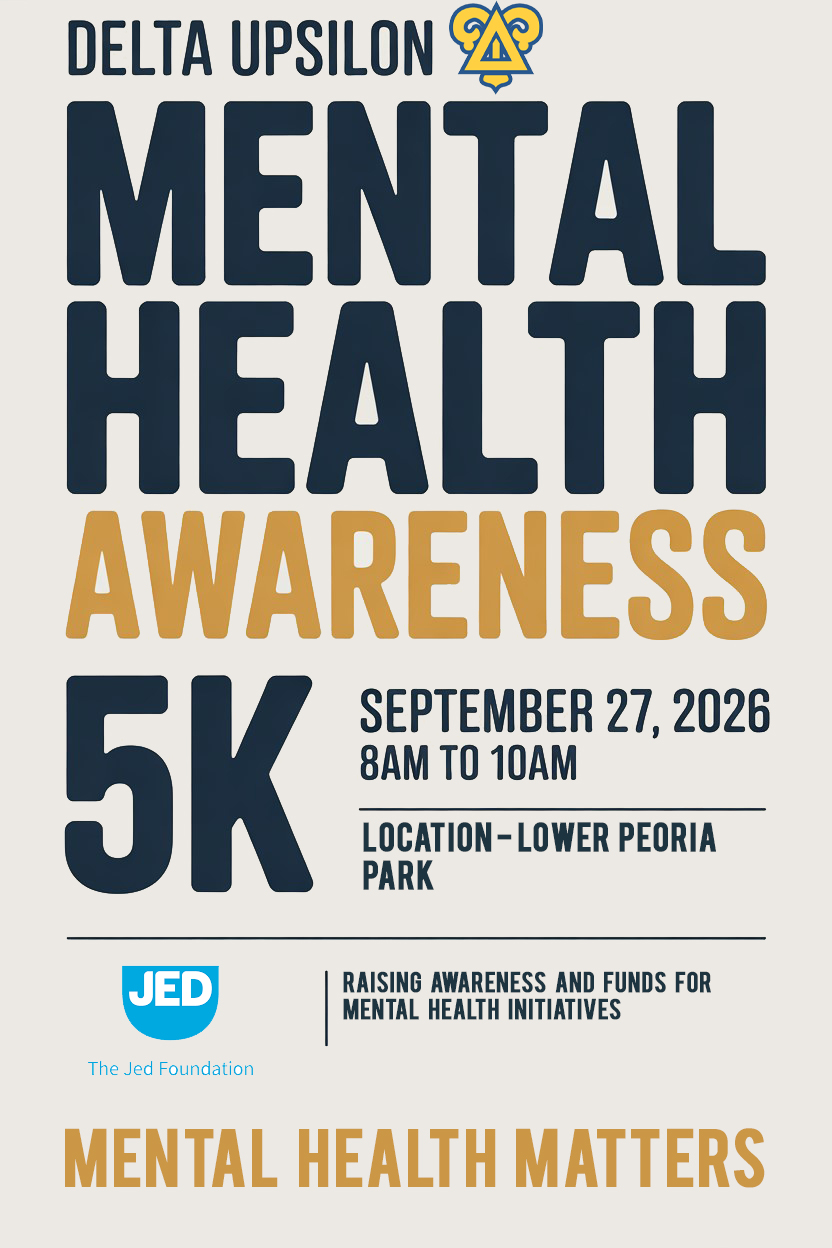 Delta Upsilon Mental Health Awareness 5K event flyer